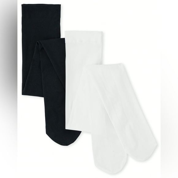 The Children’s Place Girls Microfiber Tights 2-Pack 1 Black 1 White size 16 NWT - Picture 1 of 1